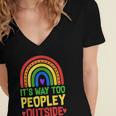 It's Way Too Peopley Outside Anti Social Introvert Women's Jersey Short Sleeve Deep V-Neck Tshirt