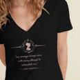 Jane Austen My Courage Always Rises Literary Book Club Women's Jersey Short Sleeve Deep V-Neck Tshirt
