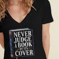 Never Judge a Book By Its Cover Women's Jersey Short Sleeve Deep V-Neck Tshirt