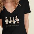 Just A Bookish Goose Goose Book LoverSilly Goose Book Club Women's Jersey Short Sleeve Deep V-Neck Tshirt