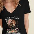 Just A Girl Who Loves Books Book Lover Reading For Women Women's Jersey Short Sleeve Deep V-Neck Tshirt