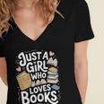 Just a Girl Who Loves Books Bookish Readers Book Lover Girls Women's Jersey Short Sleeve Deep V-Neck Tshirt Just a Girl Who Loves Books Bookish Readers Book Lover Girls Women's Jersey Short Sleeve Deep V-Neck Tshirt