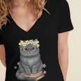Just A Girl Who Loves Cats & Books Bookish Women Women's Jersey Short Sleeve Deep V-Neck Tshirt Just A Girl Who Loves Cats & Books Bookish Women Women's Jersey Short Sleeve Deep V-Neck Tshirt