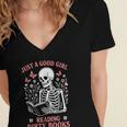 Just A Good Girl Reading Dirty Books Dark Romance Women's Jersey Short Sleeve Deep V-Neck Tshirt Just A Good Girl Reading Dirty Books Dark Romance Women's Jersey Short Sleeve Deep V-Neck Tshirt