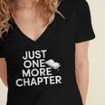 Just One More Chapter Book Lover Quote Women's Jersey Short Sleeve Deep V-Neck Tshirt