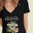 Just One More Chapter Book Lover Women's Jersey Short Sleeve Deep V-Neck Tshirt