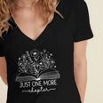 Just One More Chapter Bookish Book Reading Botanical Book Women's Jersey Short Sleeve Deep V-Neck Tshirt