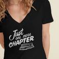 Just One More Chapter Read Reading Librarian Book Men Women Women's Jersey Short Sleeve Deep V-Neck Tshirt
