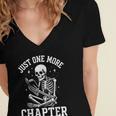 Just One More Chapter Skeleton Reader Reading Book Lover Women's Jersey Short Sleeve Deep V-Neck Tshirt Just One More Chapter Skeleton Reader Reading Book Lover Women's Jersey Short Sleeve Deep V-Neck Tshirt