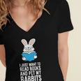 I Just Want To Read Books And Pet My Rabbit Women's Jersey Short Sleeve Deep V-Neck Tshirt I Just Want To Read Books And Pet My Rabbit Women's Jersey Short Sleeve Deep V-Neck Tshirt
