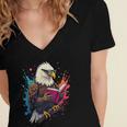 Kawaii Eagle Reads Book Reading Library Book Bookworm Women's Jersey Short Sleeve Deep V-Neck Tshirt