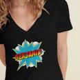 Kids Boys Benjamin Name Personalized Superhero Comic Book Women's Jersey Short Sleeve Deep V-Neck Tshirt Kids Boys Benjamin Name Personalized Superhero Comic Book Women's Jersey Short Sleeve Deep V-Neck Tshirt