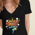 Kids Ka-Blam 7 Year Old Boys 7th Birthday Comic Book Super Hero Women's Jersey Short Sleeve Deep V-Neck Tshirt Kids Ka-Blam 7 Year Old Boys 7th Birthday Comic Book Super Hero Women's Jersey Short Sleeve Deep V-Neck Tshirt