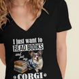 Kids Read Books & Pet My Blue Merle Corgi Lover Women's Jersey Short Sleeve Deep V-Neck Tshirt Kids Read Books & Pet My Blue Merle Corgi Lover Women's Jersey Short Sleeve Deep V-Neck Tshirt