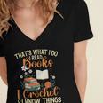 Knitting Crocheting Reading Books Yarn For Knitter Crochet Women's Jersey Short Sleeve Deep V-Neck Tshirt