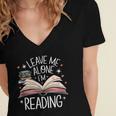 Leave Me Alone I'm Reading Book Lover Reading Lover Women's Jersey Short Sleeve Deep V-Neck Tshirt