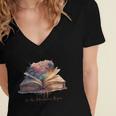 Let The Adventures Begin Book Lovers Magical Whimsical Art Women's Jersey Short Sleeve Deep V-Neck Tshirt Let The Adventures Begin Book Lovers Magical Whimsical Art Women's Jersey Short Sleeve Deep V-Neck Tshirt