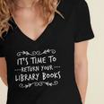 Librarian Return Your Library Books Librarian Appreciation Women's Jersey Short Sleeve Deep V-Neck Tshirt