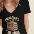 Librarians Do It By The Book Librarian Women's Jersey Short Sleeve Deep V-Neck Tshirt Librarians Do It By The Book Librarian Women's Jersey Short Sleeve Deep V-Neck Tshirt
