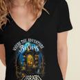 Library Where The Adventure Begins Book Reading Quote Women's Jersey Short Sleeve Deep V-Neck Tshirt