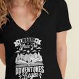 Library Where The Adventures Begin Librarian Book Readers Women's Jersey Short Sleeve Deep V-Neck Tshirt Library Where The Adventures Begin Librarian Book Readers Women's Jersey Short Sleeve Deep V-Neck Tshirt