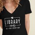 Library Mode All Day Every Day Book Lover Women's Jersey Short Sleeve Deep V-Neck Tshirt