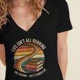 Life Isn’t All Running And Reading Book Lover Women's Jersey Short Sleeve Deep V-Neck Tshirt