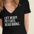 Lift Heavy Pet Cats Read Books Gym Workout Weight Lifter Women's Jersey Short Sleeve Deep V-Neck Tshirt Lift Heavy Pet Cats Read Books Gym Workout Weight Lifter Women's Jersey Short Sleeve Deep V-Neck Tshirt