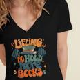 Lifting To Hold More Books Weightlifting Workout Bookish Women's Jersey Short Sleeve Deep V-Neck Tshirt