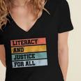 Literacy And Justice For All Stop Book Banning Banned Books Women's Jersey Short Sleeve Deep V-Neck Tshirt Literacy And Justice For All Stop Book Banning Banned Books Women's Jersey Short Sleeve Deep V-Neck Tshirt