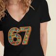 Literary 67 Bookshelf Six Seven Reading Meme Women's Jersey Short Sleeve Deep V-Neck Tshirt