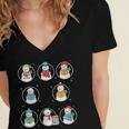 Literary Winter Reading Snowmen Cozy Book Lover Pattern Women's Jersey Short Sleeve Deep V-Neck Tshirt Literary Winter Reading Snowmen Cozy Book Lover Pattern Women's Jersey Short Sleeve Deep V-Neck Tshirt