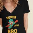 Little Cute Superhero Brother Comic Book Baby Bro Women's Jersey Short Sleeve Deep V-Neck Tshirt