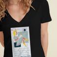 Little Miss Muffet Reading a Picture Book Women's Jersey Short Sleeve Deep V-Neck Tshirt
