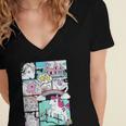 My Little Pony Classic Vintage Rainbow Castle Comic Book Women's Jersey Short Sleeve Deep V-Neck Tshirt