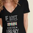 If Lost Please Return To Closest Bookstore Or Library Women's Jersey Short Sleeve Deep V-Neck Tshirt
