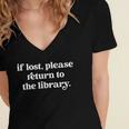 If Lost Please Return To The Library Book Lover Women's Jersey Short Sleeve Deep V-Neck Tshirt If Lost Please Return To The Library Book Lover Women's Jersey Short Sleeve Deep V-Neck Tshirt