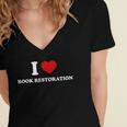 I LOVE BOOK RESTORATION Women's Jersey Short Sleeve Deep V-Neck Tshirt