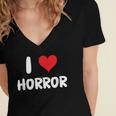I Love Horror Heart Movies TV Show Books Writing Read Women's Jersey Short Sleeve Deep V-Neck Tshirt I Love Horror Heart Movies TV Show Books Writing Read Women's Jersey Short Sleeve Deep V-Neck Tshirt