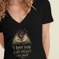 I Love You To The Library And Back Anatomical Heart Book Women's Jersey Short Sleeve Deep V-Neck Tshirt I Love You To The Library And Back Anatomical Heart Book Women's Jersey Short Sleeve Deep V-Neck Tshirt