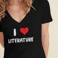 I Love Literature Heart Books Writing Reading Read Write Women's Jersey Short Sleeve Deep V-Neck Tshirt I Love Literature Heart Books Writing Reading Read Write Women's Jersey Short Sleeve Deep V-Neck Tshirt