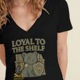 Loyal To The Shelf Knight Panther Book Lover Women's Jersey Short Sleeve Deep V-Neck Tshirt