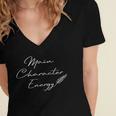 Main Character Energy Romance Book Reader Regency Women's Jersey Short Sleeve Deep V-Neck Tshirt