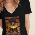 Man Reading Book Black History Month Book Lover Afro Women's Jersey Short Sleeve Deep V-Neck Tshirt Man Reading Book Black History Month Book Lover Afro Women's Jersey Short Sleeve Deep V-Neck Tshirt