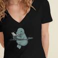 Manatee Reading Book Bookworm Manatees Ocean Animal Lover Women's Jersey Short Sleeve Deep V-Neck Tshirt Manatee Reading Book Bookworm Manatees Ocean Animal Lover Women's Jersey Short Sleeve Deep V-Neck Tshirt