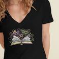 Mardi Gras Book Librarian Author Purple Beads Women's Jersey Short Sleeve Deep V-Neck Tshirt Mardi Gras Book Librarian Author Purple Beads Women's Jersey Short Sleeve Deep V-Neck Tshirt