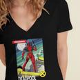 Marvel Comics Deadpool Vintage Book Art Women's Jersey Short Sleeve Deep V-Neck Tshirt
