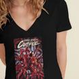 Marvel Spider-Man Eddie Brock Carnage Comic Book Cover Women's Jersey Short Sleeve Deep V-Neck Tshirt Marvel Spider-Man Eddie Brock Carnage Comic Book Cover Women's Jersey Short Sleeve Deep V-Neck Tshirt