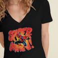 Marvel Spider-Man Peter Parker Comic Book Letter Logo Women's Jersey Short Sleeve Deep V-Neck Tshirt