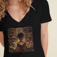 Melanin Afro Women Educated Reading Book History Women's Jersey Short Sleeve Deep V-Neck Tshirt Melanin Afro Women Educated Reading Book History Women's Jersey Short Sleeve Deep V-Neck Tshirt